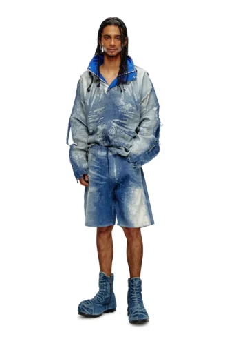 d-shorty-fse Shorts aus Peel-Off-Denim