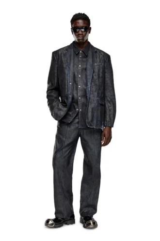 d-simply-fse Jeanshemd mit Craquelé-Beschichtung