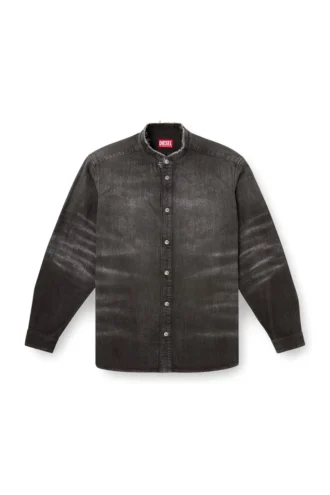 d-simply-fsh Hemd aus Distressed-Denim mit Wabenmuster