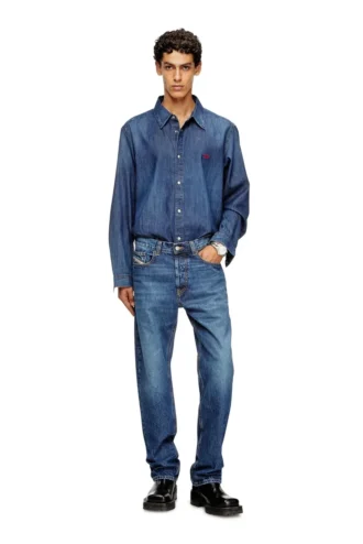 d-simply Jeanshemd mit gesticktem Logo