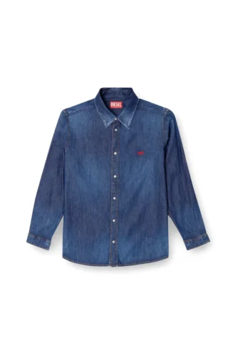 d-simply Jeanshemd mit gesticktem Logo