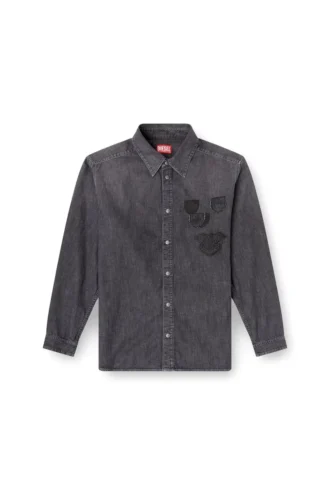 d-simply-s15 Jeanshemd mit gesticktem Emblem