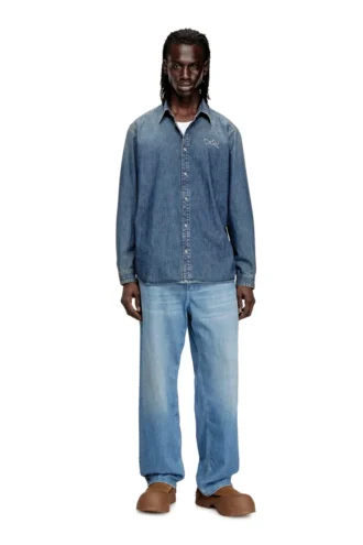 d-simply-s15 Jeanshemd mit Stickerei auf der Rückseite