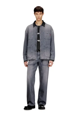 d-stack-u-l Denimjacke im Utility-Stil mit kontrastierendem Kragen