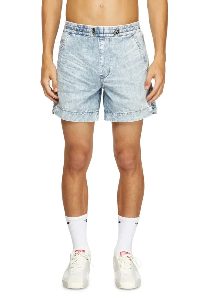 d-tenni-s Shorts aus marmoriertem Denim