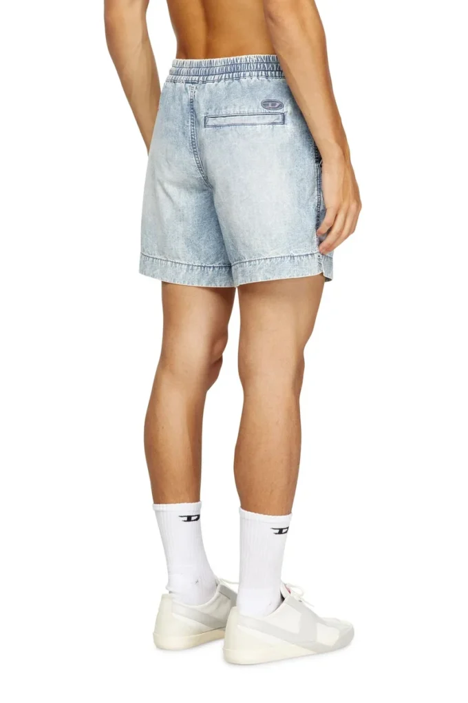 d-tenni-s Shorts aus marmoriertem Denim