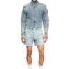 d-tenni-s Shorts aus marmoriertem Denim