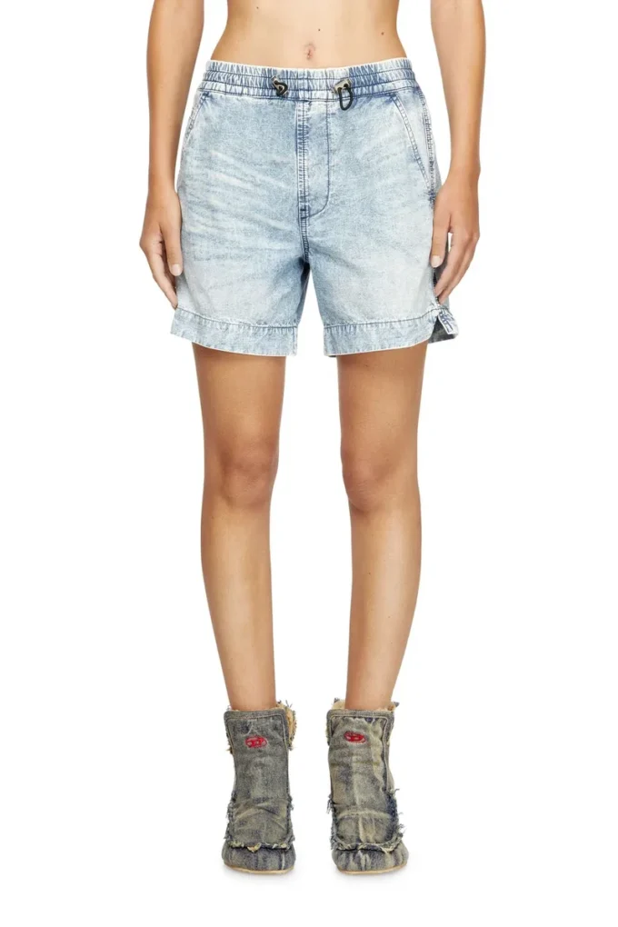 d-tenni-s Shorts aus marmoriertem Denim