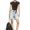 d-tenni-s Shorts aus marmoriertem Denim