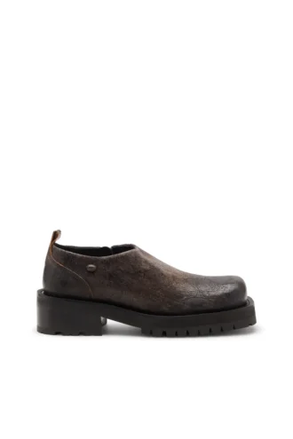 d-texan clog D-Texan-Zipped Schuhe aus Distressed-Wildleder mit Crackle-Effekt