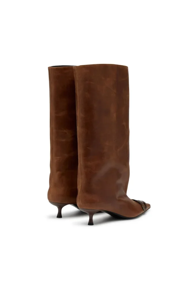 d-venus 40 kb tube D-Venus-Kniehohe Stiefel aus geöltem Leder