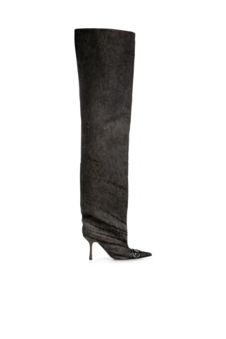 d-venus 90 otk boot D-Venus-Overknee-Stiefel aus beschichtetem Denim