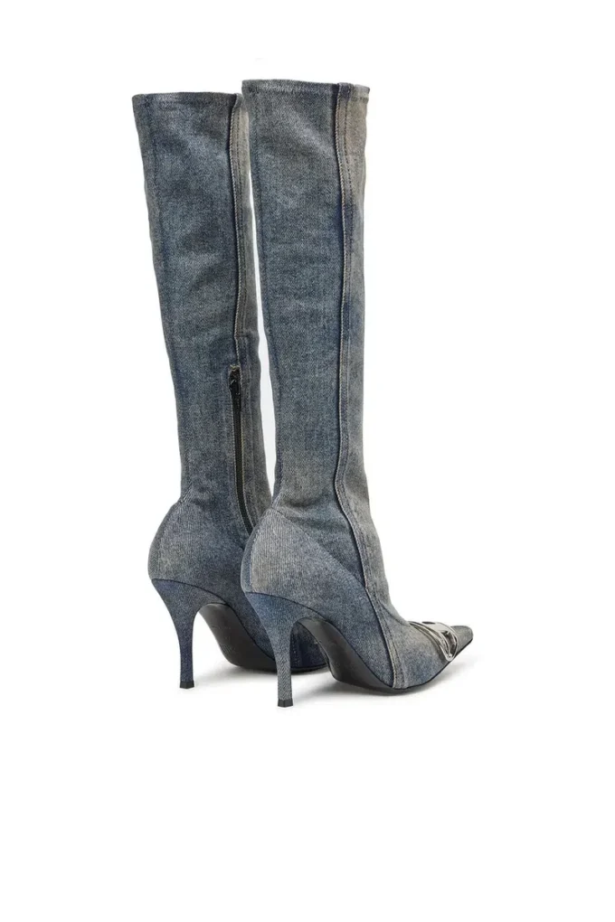 d-venus kb d D-Venus – Denim-Stiefel mit Logo-Plakette d-venus kb d D-Venus – Denim-Stiefel mit Logo-Plakette