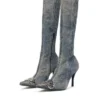 d-venus kb d D-Venus – Denim-Stiefel mit Logo-Plakette d-venus kb d D-Venus – Denim-Stiefel mit Logo-Plakette