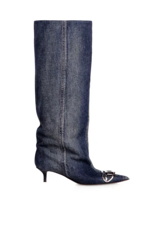d-venus kb slouchy D-Venus-Slouchy kniehoher Stiefel aus Denim