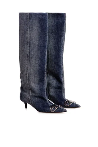 d-venus kb slouchy D-Venus-Slouchy kniehoher Stiefel aus Denim