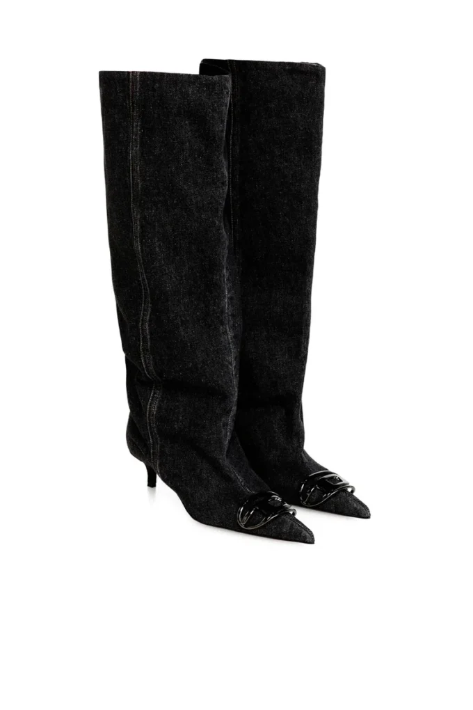 d-venus kb slouchy D-Venus-Slouchy kniehoher Stiefel aus Denim