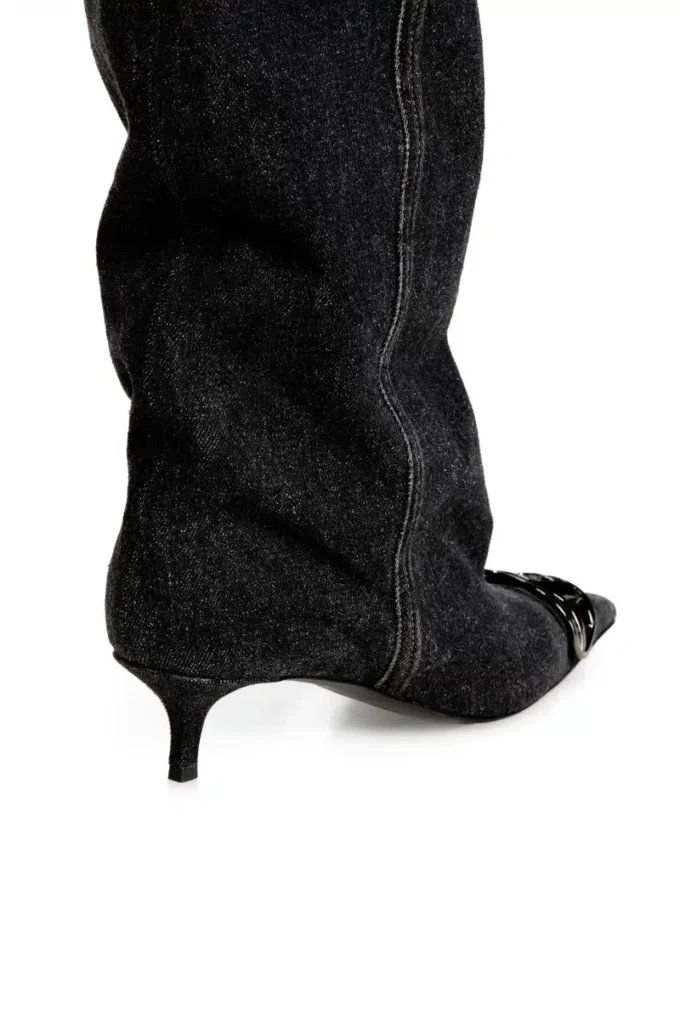 d-venus kb slouchy D-Venus-Slouchy kniehoher Stiefel aus Denim