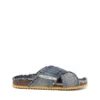 d-woodstock cross D-Woodstock-Crossover-Sandalen aus ausgefranstem Denim d-woodstock cross D-Woodstock-Crossover-Sandalen aus ausgefranstem Denim