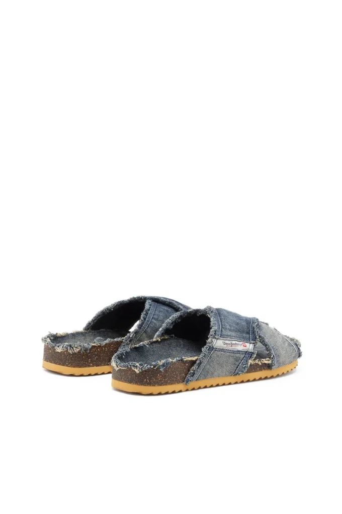 d-woodstock cross D-Woodstock-Crossover-Sandalen aus ausgefranstem Denim d-woodstock cross D-Woodstock-Crossover-Sandalen aus ausgefranstem Denim