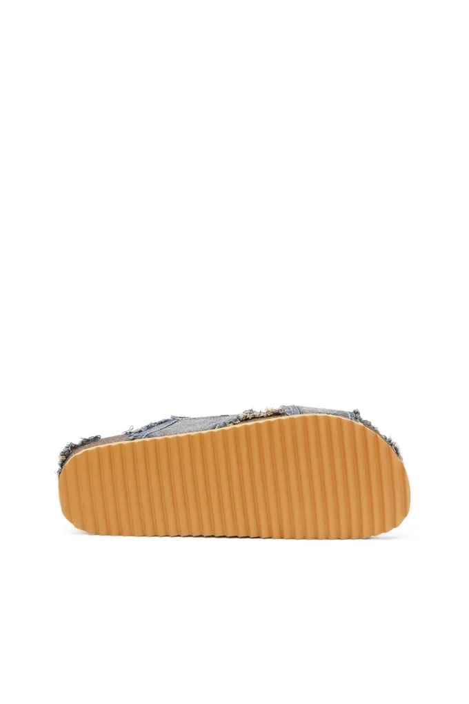 d-woodstock cross D-Woodstock-Crossover-Sandalen aus ausgefranstem Denim d-woodstock cross D-Woodstock-Crossover-Sandalen aus ausgefranstem Denim