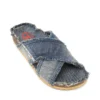 d-woodstock cross D-Woodstock-Crossover-Sandalen aus ausgefranstem Denim d-woodstock cross D-Woodstock-Crossover-Sandalen aus ausgefranstem Denim