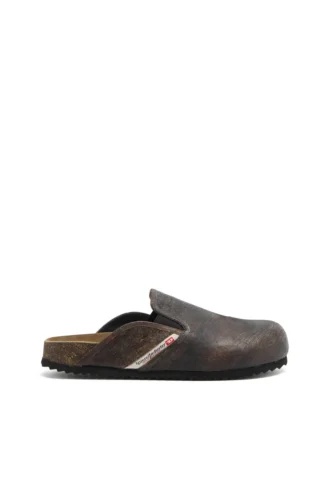 d-woodstock slip-on D-Woodstock-Clogs aus Wildleder mit Crackle-Effekt
