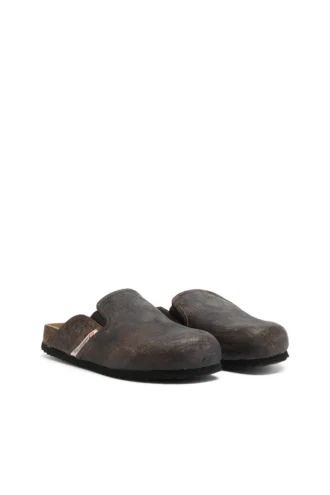 d-woodstock slip-on D-Woodstock-Clogs aus Wildleder mit Crackle-Effekt