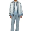 d-wynny jogg Kapuzenjacke aus bedrucktem JoggJeans mit Bleich-Effekt