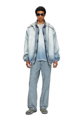 d-wynny jogg Kapuzenjacke aus bedrucktem JoggJeans mit Bleich-Effekt