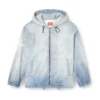 d-wynny jogg Kapuzenjacke aus bedrucktem JoggJeans mit Bleich-Effekt