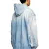 d-wynny jogg Kapuzenjacke aus bedrucktem JoggJeans mit Bleich-Effekt