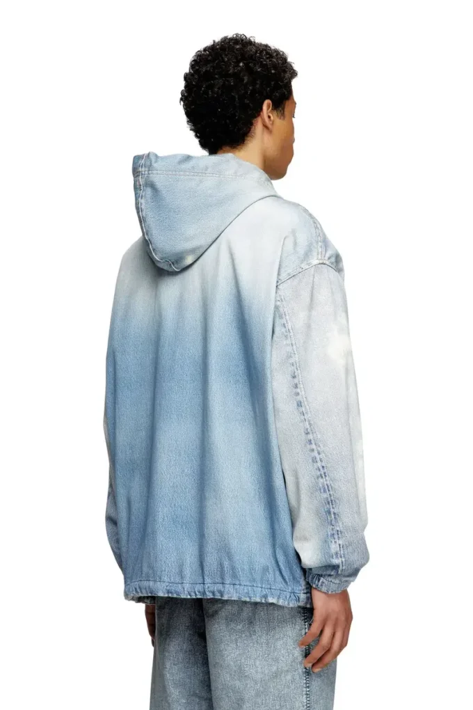 d-wynny jogg Kapuzenjacke aus bedrucktem JoggJeans mit Bleich-Effekt