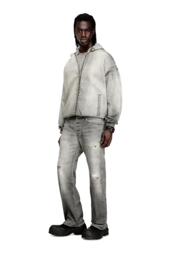 d-wynny jogg Kapuzenjacke aus JoggJeans mit Trompe-l’œil-Effekt
