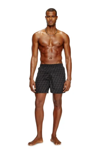 daniel-41-mono-utlt Mittellange Badeshorts mit durchgehendem Logo