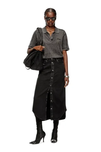 de-ard-long Midi-Jeansrock