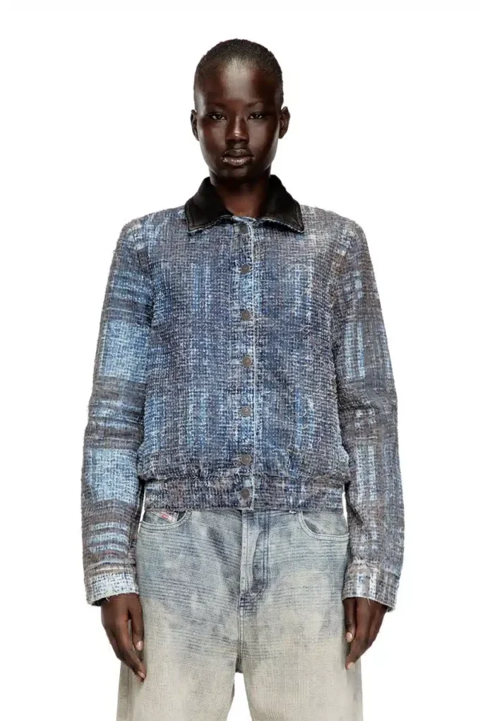 de-ateli-s Kurze Jacke aus grafischem Bouclé-Denim de-ateli-s Kurze Jacke aus grafischem Bouclé-Denim
