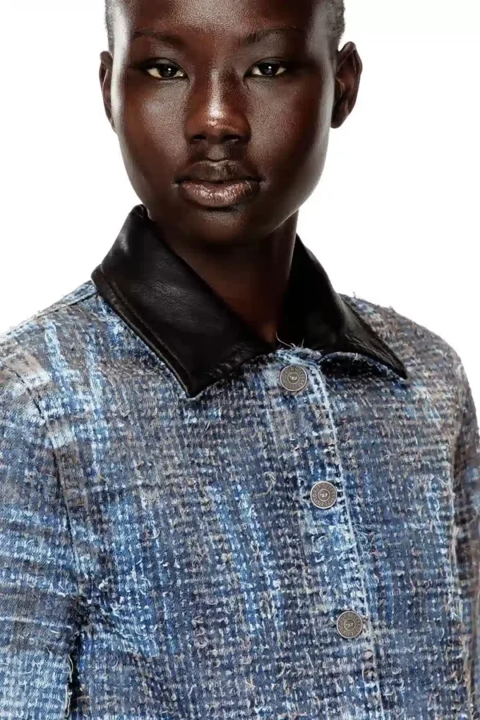 de-ateli-s Kurze Jacke aus grafischem Bouclé-Denim de-ateli-s Kurze Jacke aus grafischem Bouclé-Denim