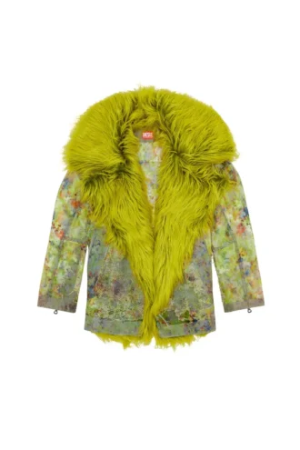 de-bika-fse Bedruckte Devoré-Jacke mit zotteligem Kragen