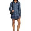 de-eazy dress-s Hemdkleid aus fließendem Prince-of-Wales-Denim de-eazy dress-s Hemdkleid aus fließendem Prince-of-Wales-Denim