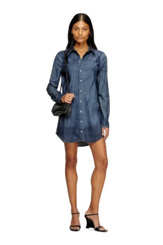 de-eazy dress-s Hemdkleid aus fließendem Prince-of-Wales-Denim