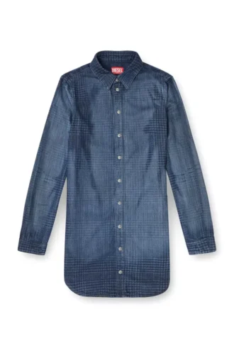 de-eazy dress-s Hemdkleid aus fließendem Prince-of-Wales-Denim