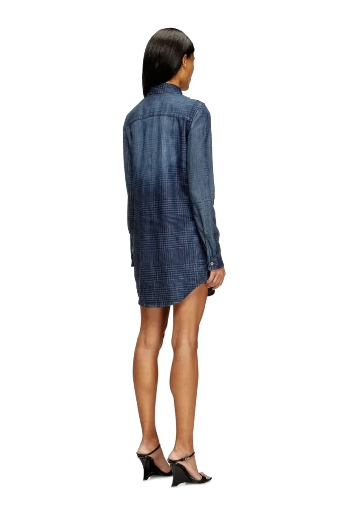 de-eazy dress-s Hemdkleid aus fließendem Prince-of-Wales-Denim de-eazy dress-s Hemdkleid aus fließendem Prince-of-Wales-Denim