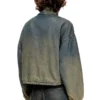 de-flower-s Jacke mit Reißverschluss aus fließendem Denim in verschiedenen Farbtönen