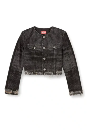 de-graffy-fsh Jacke aus lasergeschnittenem Baumwoll-Hanf-Denim