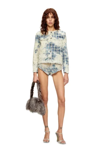 de-grafy-fsh Jacke aus Denim mit Hahnentrittmuster