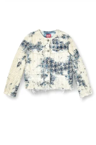 de-grafy-fsh Jacke aus Denim mit Hahnentrittmuster