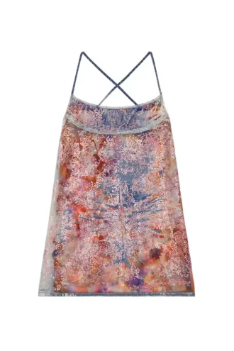 de-held-short-fse Trägerkleid in Midi-Länge aus Pailletten-Denim