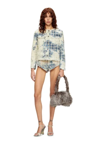de-jizz-fsh1 Shorts aus Denim mit Hahnentrittmuster