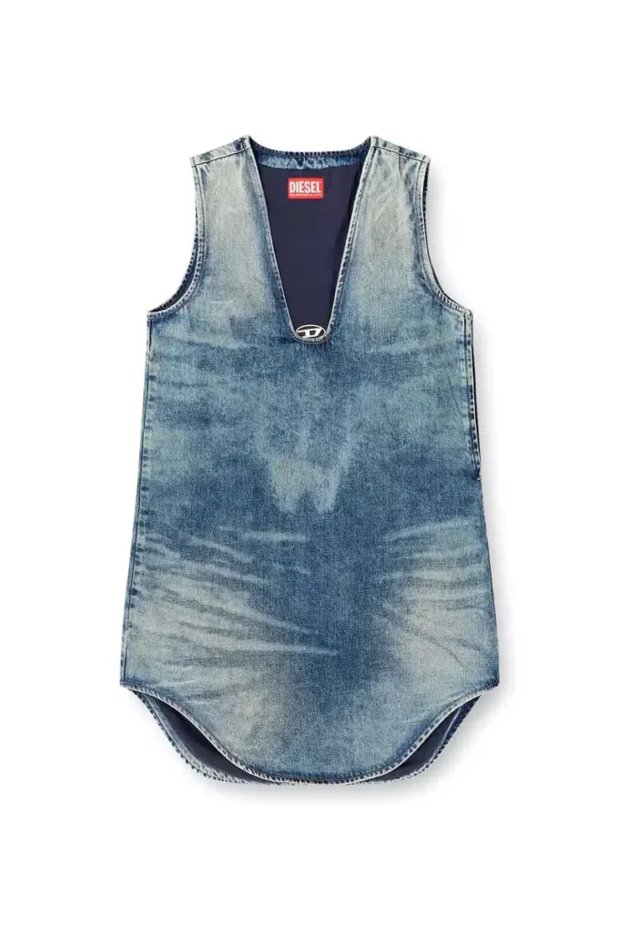 de-laris-dress-s Kurzes Kleid aus marmoriertem Denim de-laris-dress-s Kurzes Kleid aus marmoriertem Denim